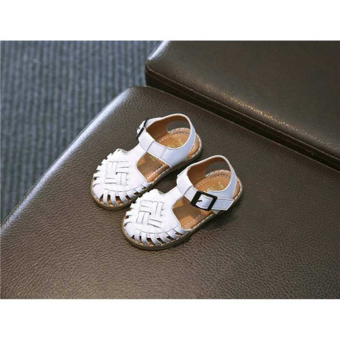 

2020 Children Fashion Sandals 2020 Summer Explosion Shoes Baby Casual Woven Hollow Out Sandals Boys Girls Unisex Flat Shoes Child Sandals, Black