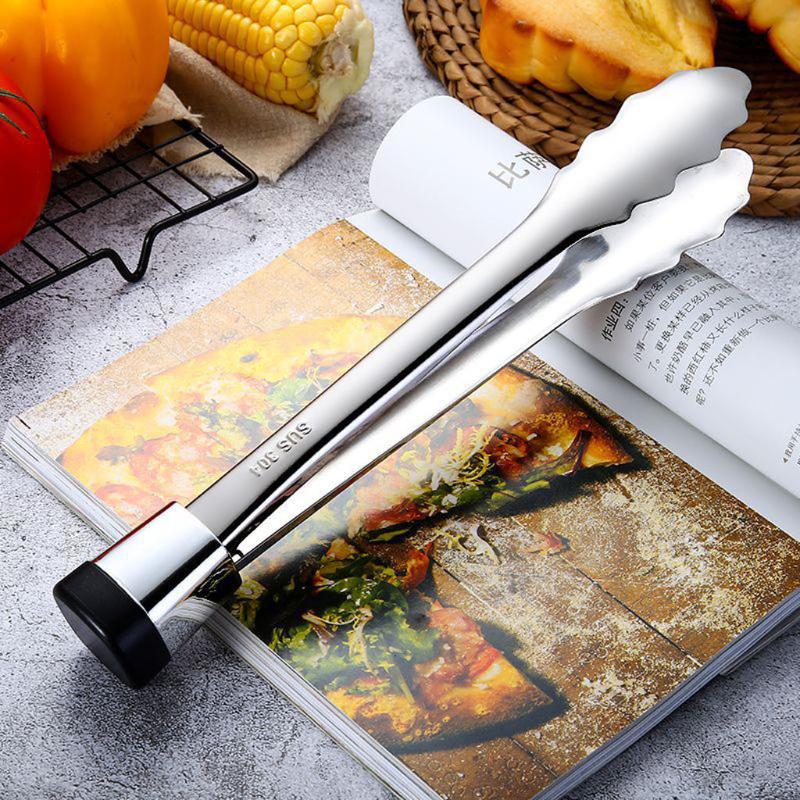

Tongs Kitchen Cooking Salad Bread Serving Clamp Stainless Steel BBQ Clip Kitchen Clamp high quanlity durable A30425