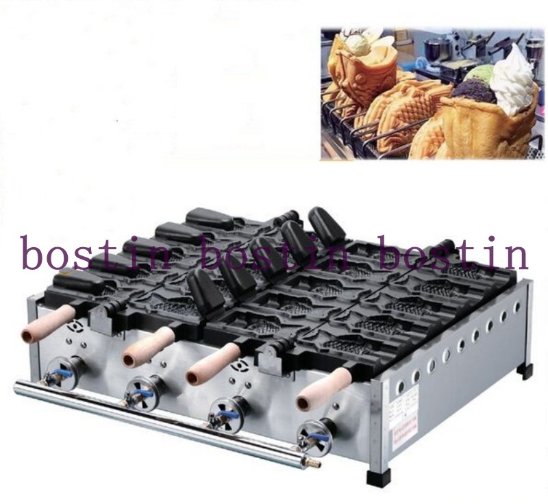 

Gas type 10 PCS open mouth Fish waffle maker ice cream Taiyaki machine