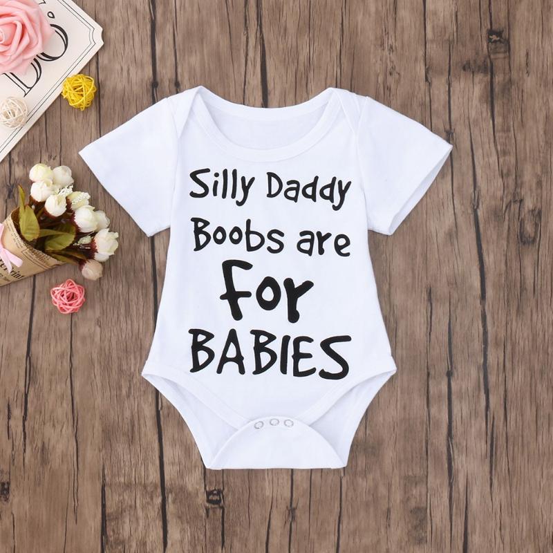

Summer Newborn Jumpsuit Clothes Baby Boys Girls Letter Print Soft Cotton Romper Jumpsuit Clothes for baby Girls and Boys new, White