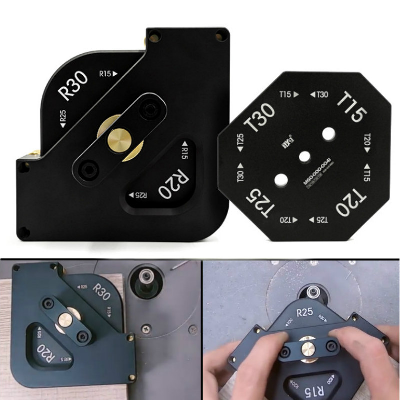 

4 in 1 Corner Radius Quick-jig Router Table Template Jig Arc Angle Half Fillet Locator Jig For Woodworking Trimming Tools