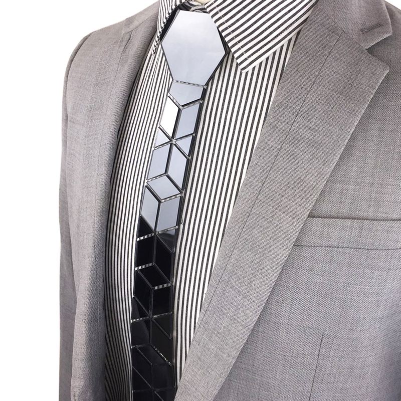 New Arrival Vintage Diamond Floral Pattern Mirror Black Hex Ties