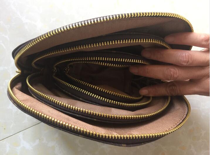 

fashion Women cosmetic bags organizer famous makeup bag designer travel pouch make up bag ladies cluch purses organizador toiletry bag 4pcs, Brown flower