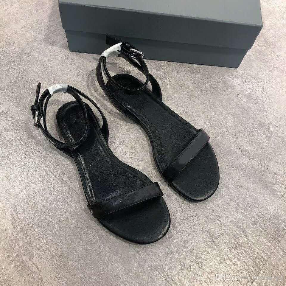 

2019 Fashion New Style Women's Flat Heels Espadrilles Shoes Casual Sandals Leather Print BB Flip Flop 35-41, Black