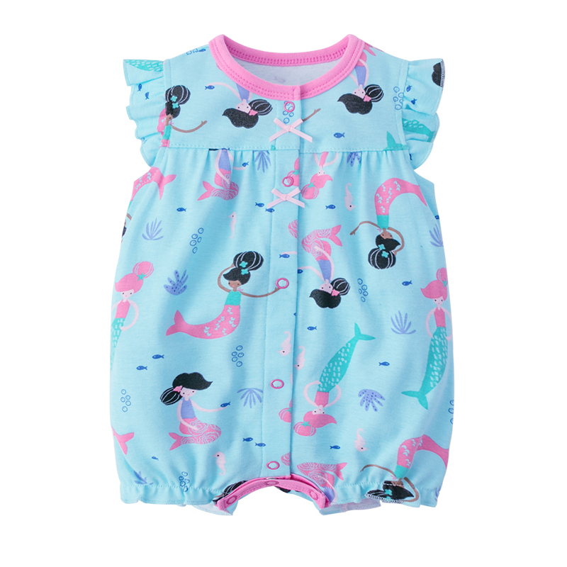 

Short Sleeve Baby girl Clothes For Girls Summer Newborn Baby Rompers 6 9 24 Months Infant Jumpsuit Coveralls clothing, Green