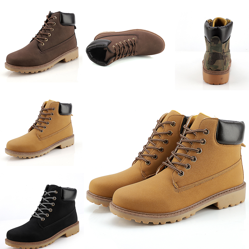 

Limited Discount Leather Designer boots Men boots Camouflage black brown boots winter autumn Homemade brand Made in China size 39-44