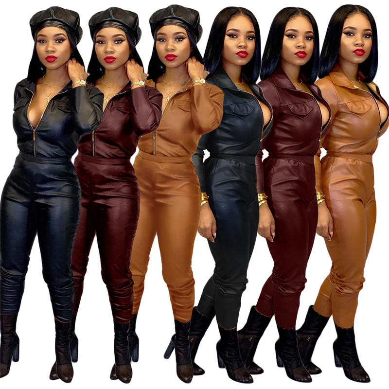 leather pant suit ladies