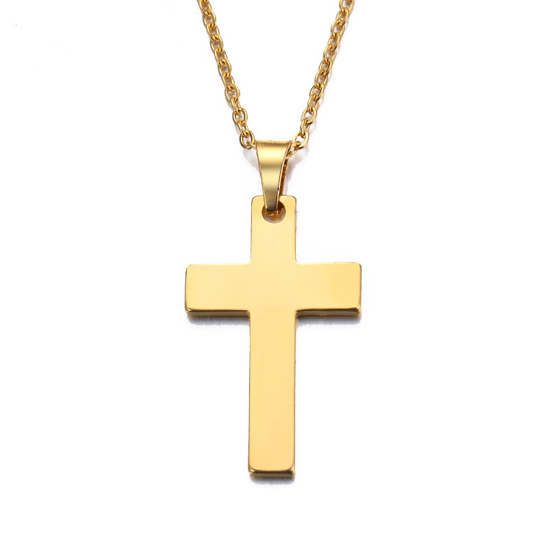 

Jewelry Stainless Steel Necklace For Women Man Lover's Cross Gold And Silver Color Pendant Necklace Engagement Jewelry For Girls