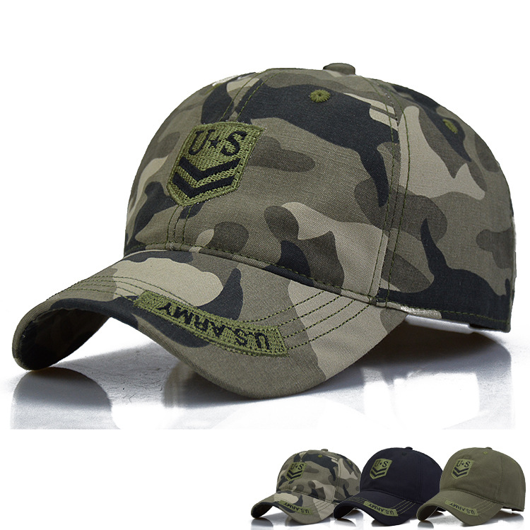 

US Army Hat Camouflage Baseball Cap Men and Women Summer Sun Hat Mountaineering Outdoor Cap, Black