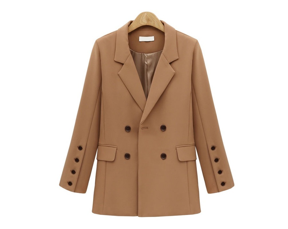 

Womens Blazer Casual Long Autumn New Style Suit Women' Versatile Coat European and American Ladies In The Long Suit Jacket, Black