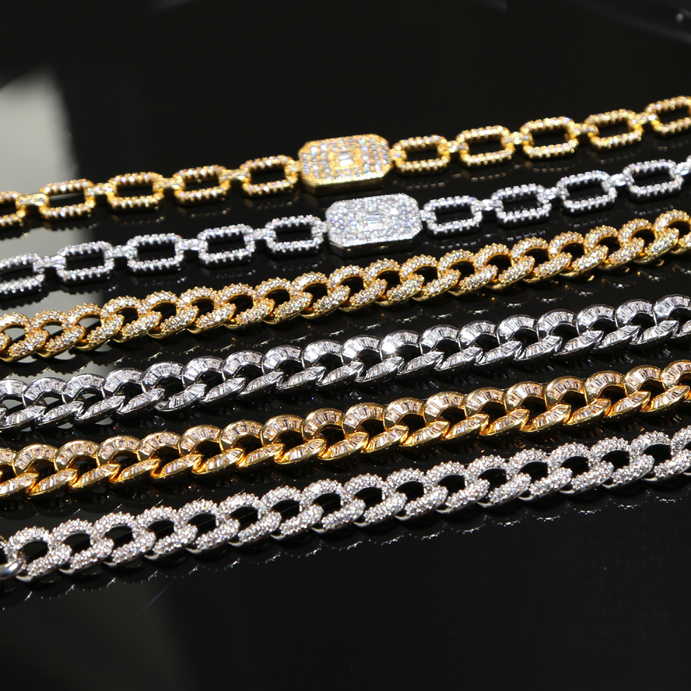 

Iced out Hip hop bling micro pave cz bracelet for women jewelry 17cm Miami cuban link chain hiphop