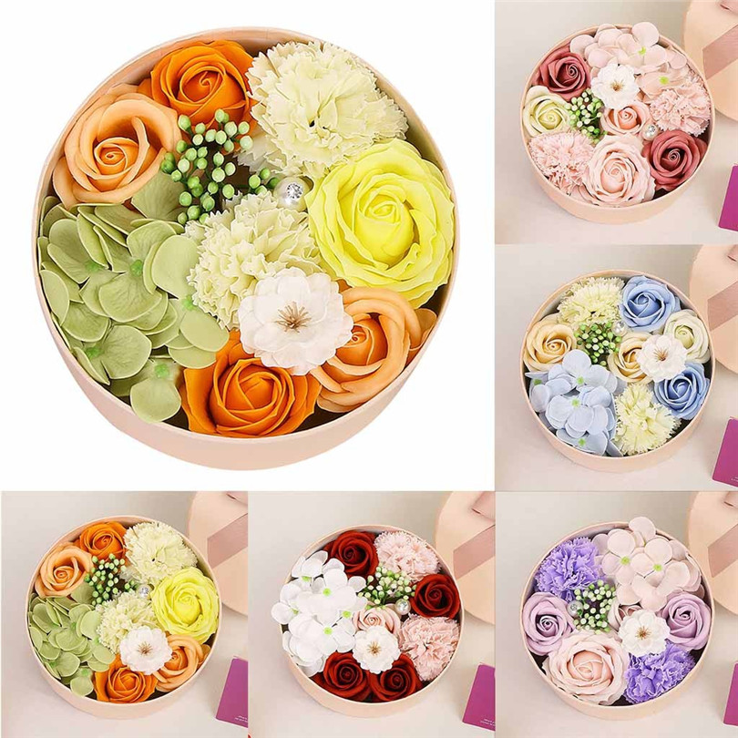 

Valentine's Day DIY Soap Flower Gift Rose Box Bouquet Wedding rose Festival Gift Home decorations #4d11, Blue