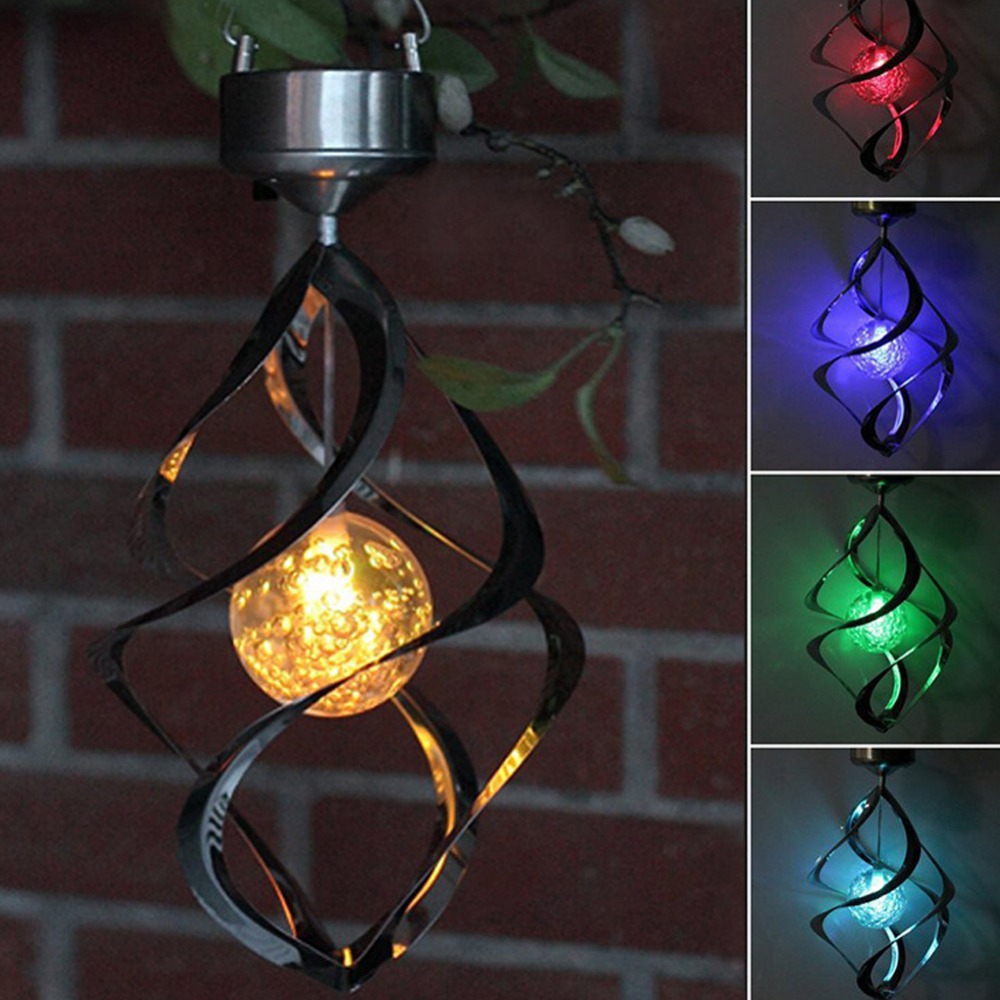 

Solar Power lights Wind Spinner LED Lamp Outdoor Hanging Wind Chime Light for Home Garden Lighting Decoration