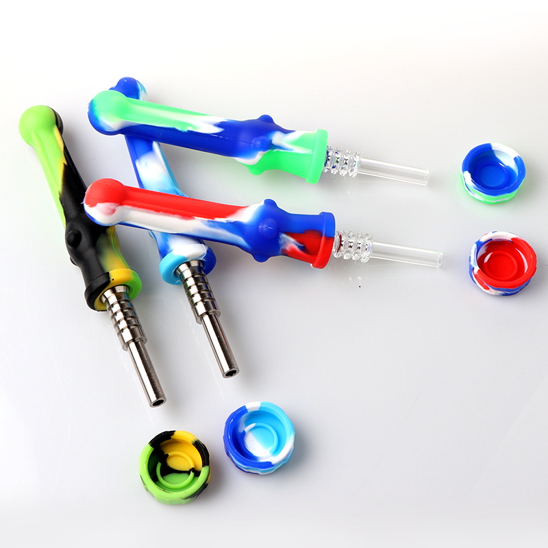 

Silicone Nectar Kits With Quartz & Titanium Tips Suck In Mouth 14mm Silicone Nectar kits for Glass Water Bongs