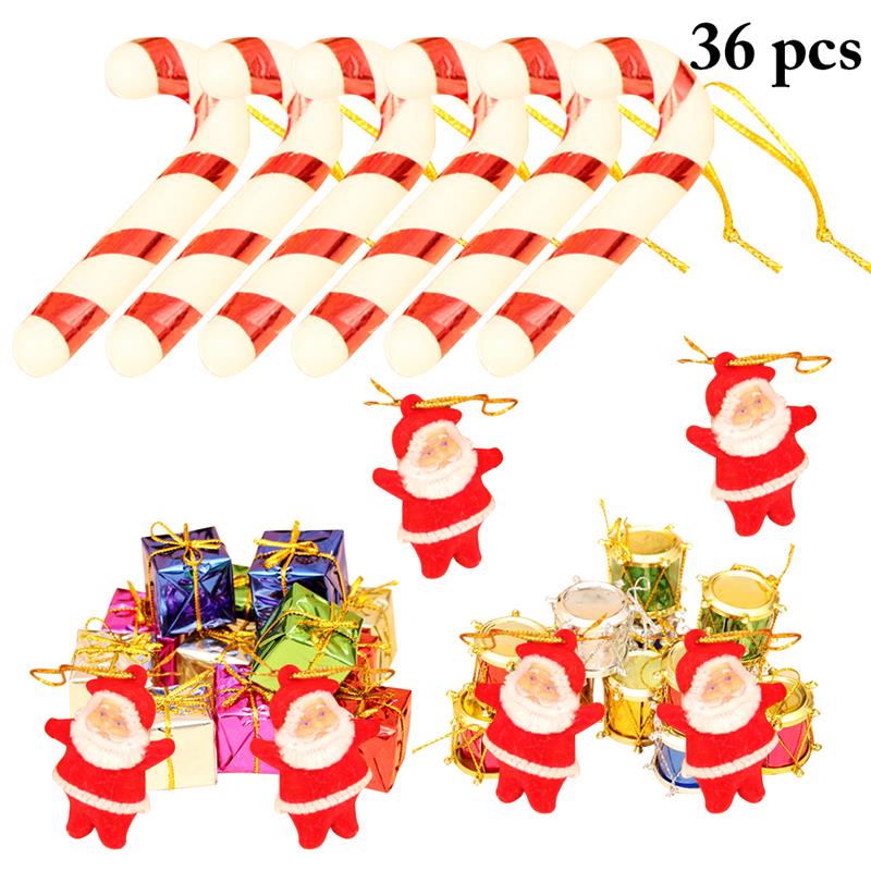 

New Cute Merry Christmas Ornaments Christmas Gifts Santa Claus Cift Box Tree Drum Umbrella Hanging Decorations For Home Party