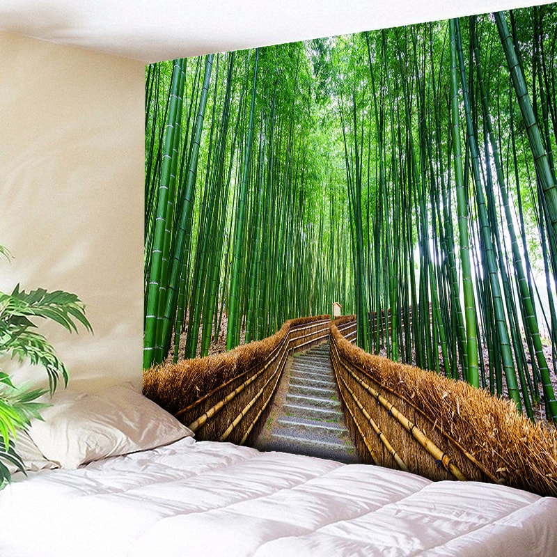 

Bamboo Forest Tapestry 3D Print Nature Tree Mandala Tapestry Wall Hanging Tapestries Boho Bedspread Wall Rug Big Blanket