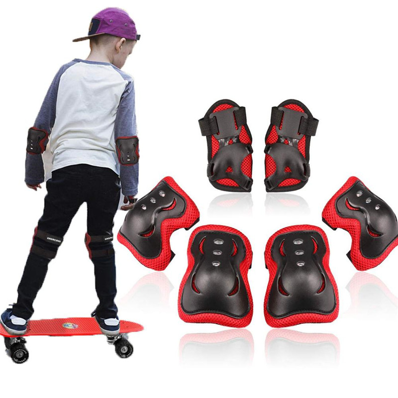 

6pcs/set Kids Children Outdoor Sports Protective Gear Knee Elbow Pads Riding Wrist Guards Roller Skating Bike Safety Protection