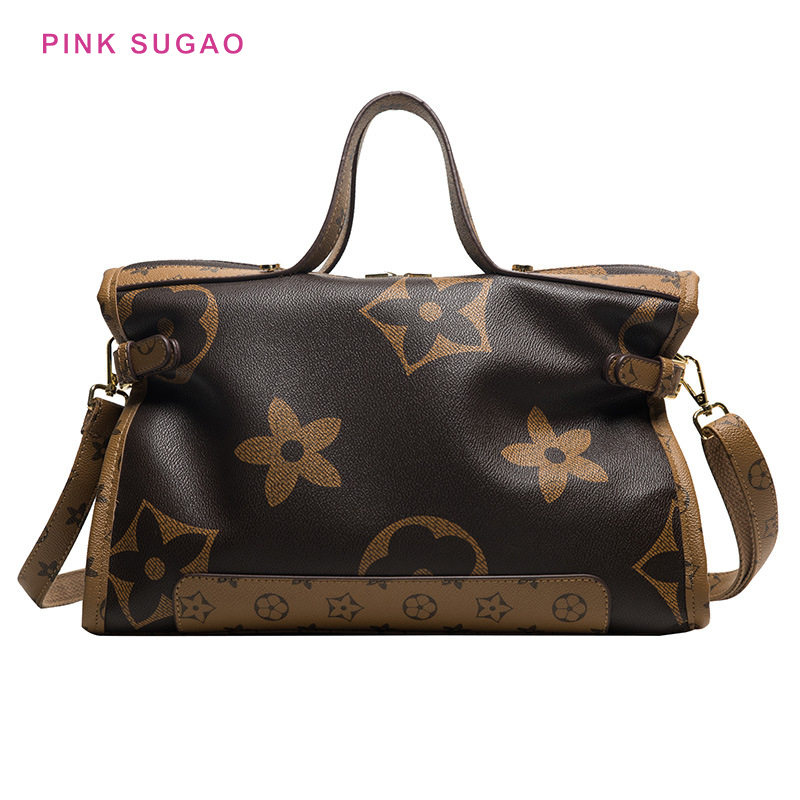 

Pink sugao designer tote bag women handbag 2020 new fashion shoulder handbag large purse lady shopping bag big flower printed handbag BHP, Coffee