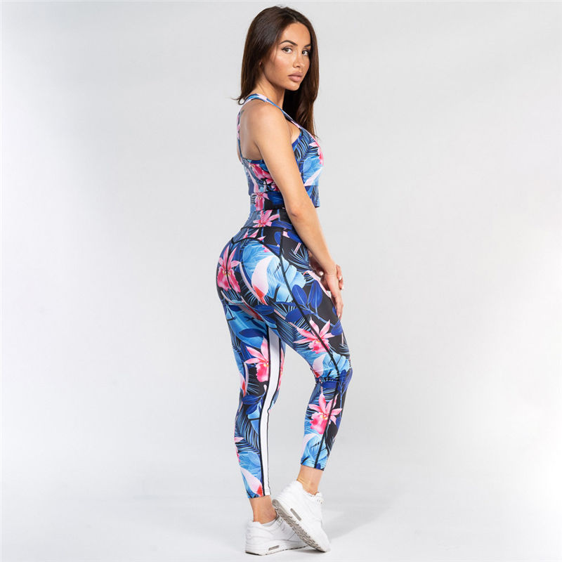 

Women Yoga Set Padded Push-up Strappy Sports Bra Gym Set Clothing Sportswear Pocket Women Leggings 2 Pcs Sport Fitness Suits, Pink