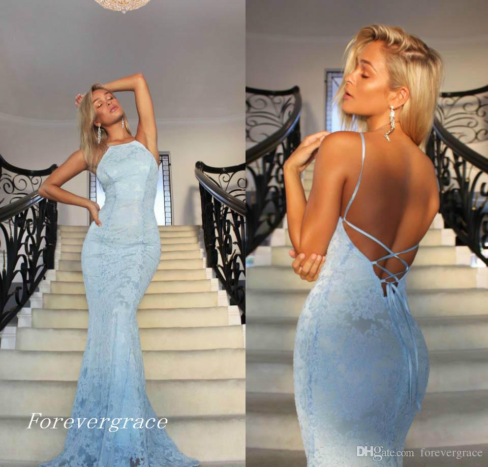 

2019 Fashion Light Blue Lace Halter Prom Dress Mermiad Long Formal Holidays Wear Graduation Evening Party Pageant Gown Custom Made Plus Size, Dark red