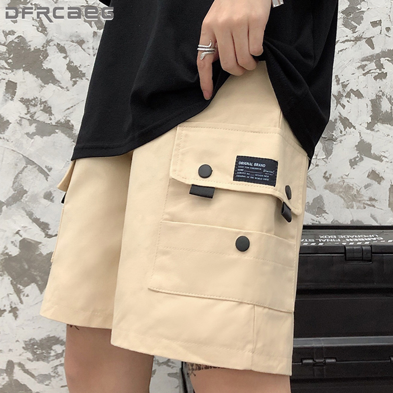 

BF Style Mini Harem Shorts Womens Summer With Pocket Hip Hop Street Wear Khaki Black Ladies Short Shorts High Waist Cargo