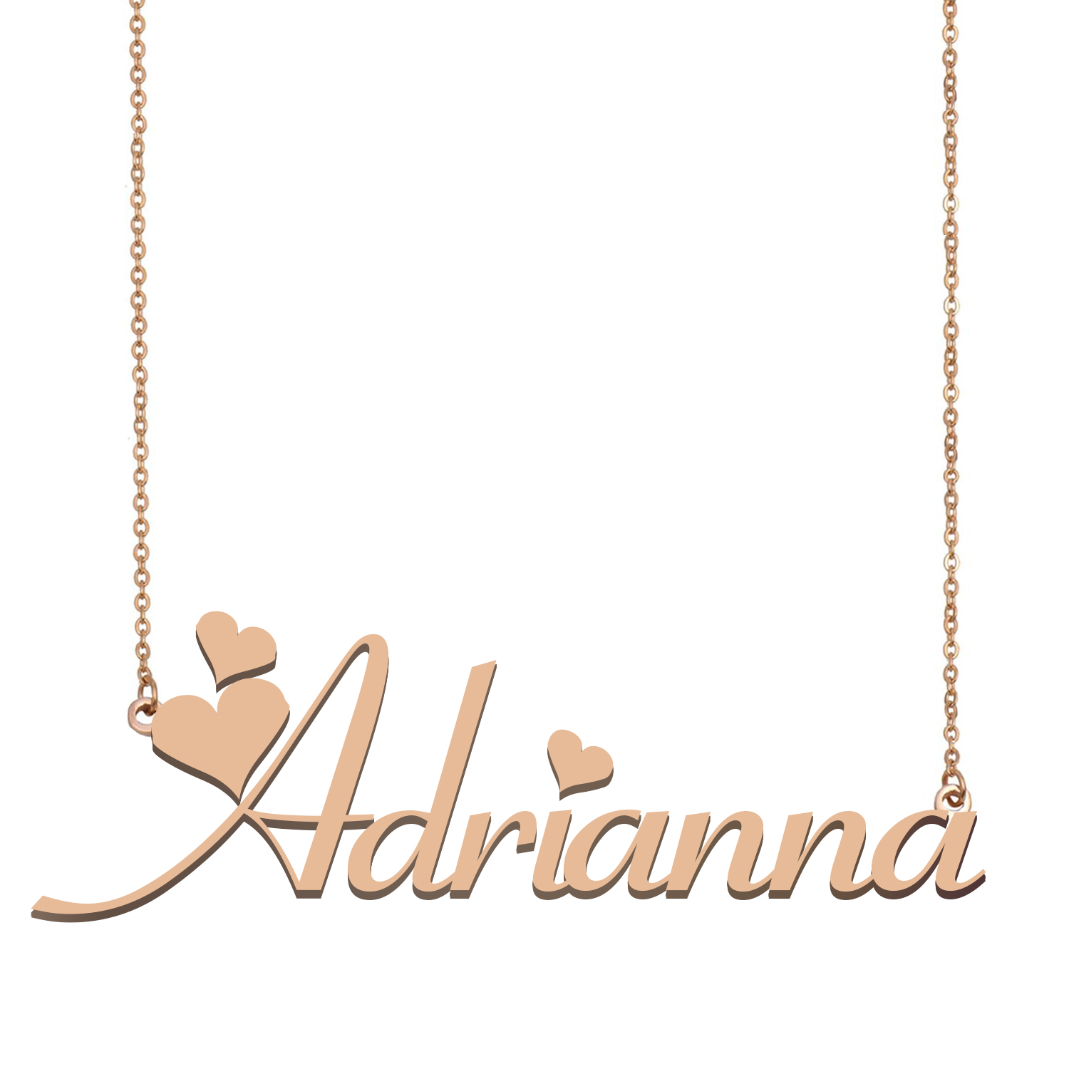 

Adrianna Name Necklace Pendant for Women Girls Birthday Gift Custom Nameplate Children Best Friends Jewelry 18k Gold Plated Stainless Steel, Silver