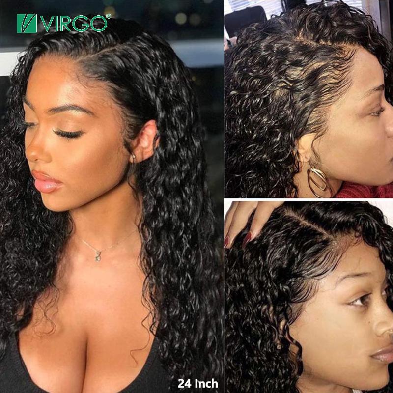 

Virgo Water Wave Wig 13x4 Lace Front Wig With Baby Hair for Women Brazilian Lace Front Human Hair Wigs 150 Density Remy, As pic