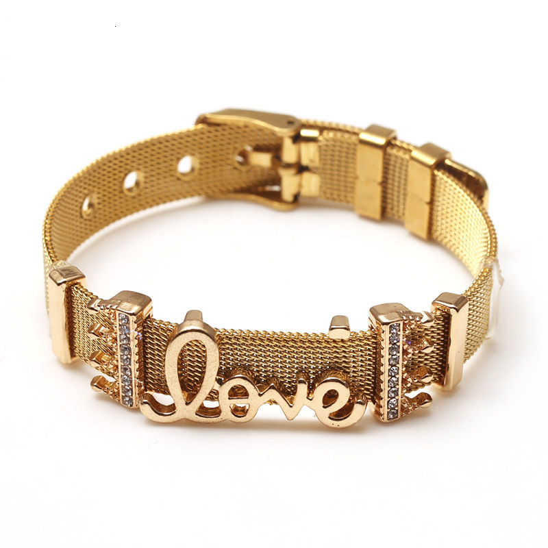 

Diykeeper Series Bracelet Letter Love Stainless Steel Reticular Bracelet Popular