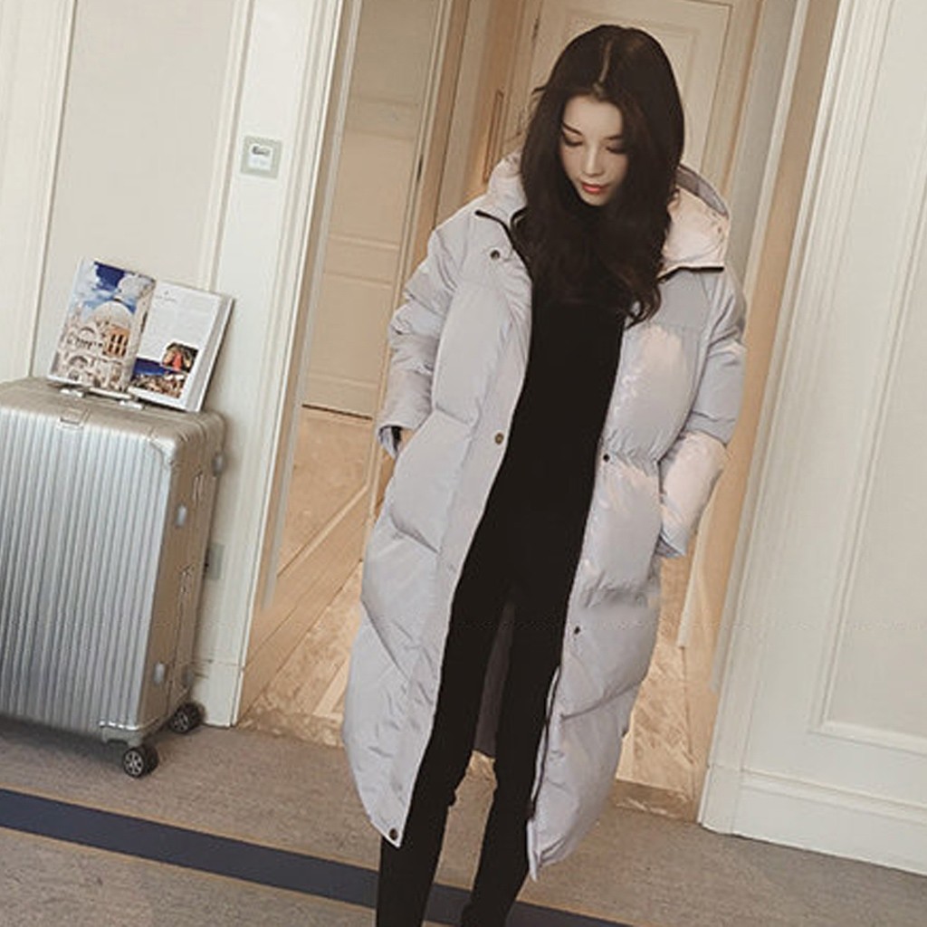 

Fashion Women Winter Thickening Hooded Jacket Coat Warm Long Sleeves Overcoat abrigos mujer invierno 2019 dropshiping W1018, Black