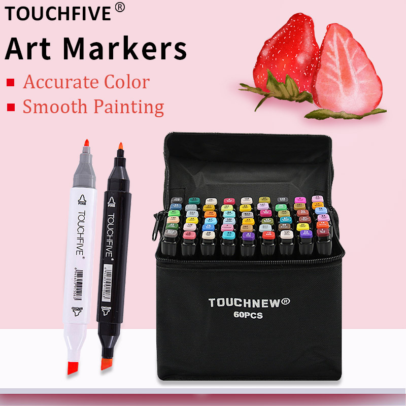 

TOUCHFIVE marker 30/40/60/80 Colors Art Marker Alcohol Based Sketch Markers Pen For Drawing Manga Art Supplies