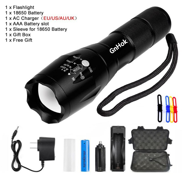 80000LM XM-L T6 Tactical LED Flashlight 5 Modes Portable Mini Torch Lamp