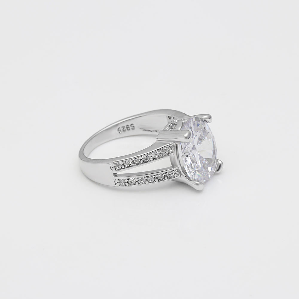 

Fashion-Design Big Oval White Cz Zircon Rings Fashion Jewelry Luxury Women Engagement Rings 925 Sterling Silver Wedding Rings Gifts