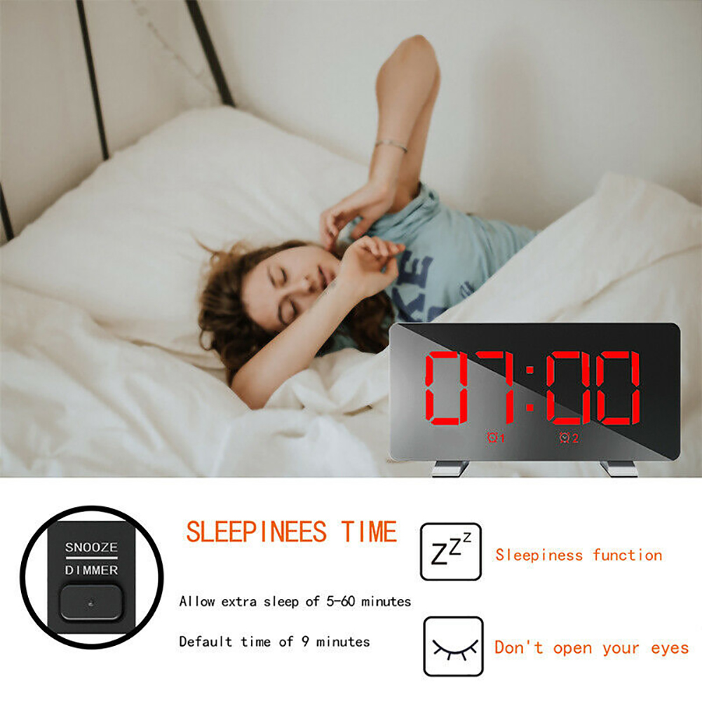 

Bedroom Time Memory Decoration With Light Alarm Clock Wake Up Home Music Therapy FM Radios LED Display USB Charging Digital