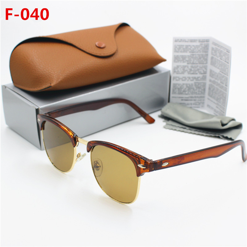 

New high quality fashion retro eye protective sunglasses Plastic frame brown 51mm HD glass lens UV400 protection brown case