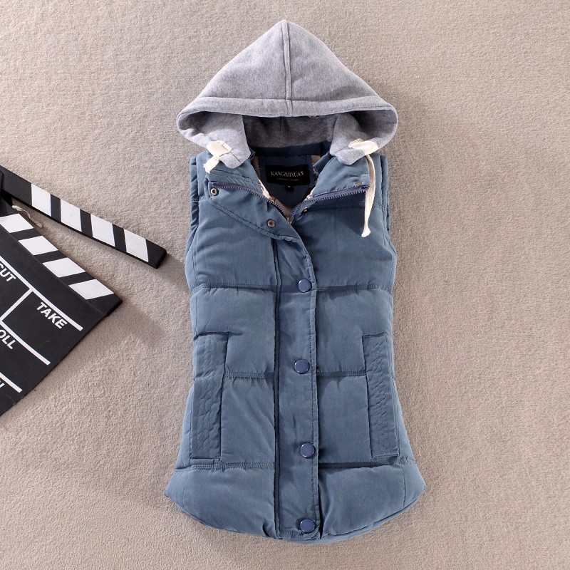 

New Winter Cotton Padded Vest Female Womens Sleeveless Hoody Jackets Coat Casual Women Vest Waistcoat, 952542 orange