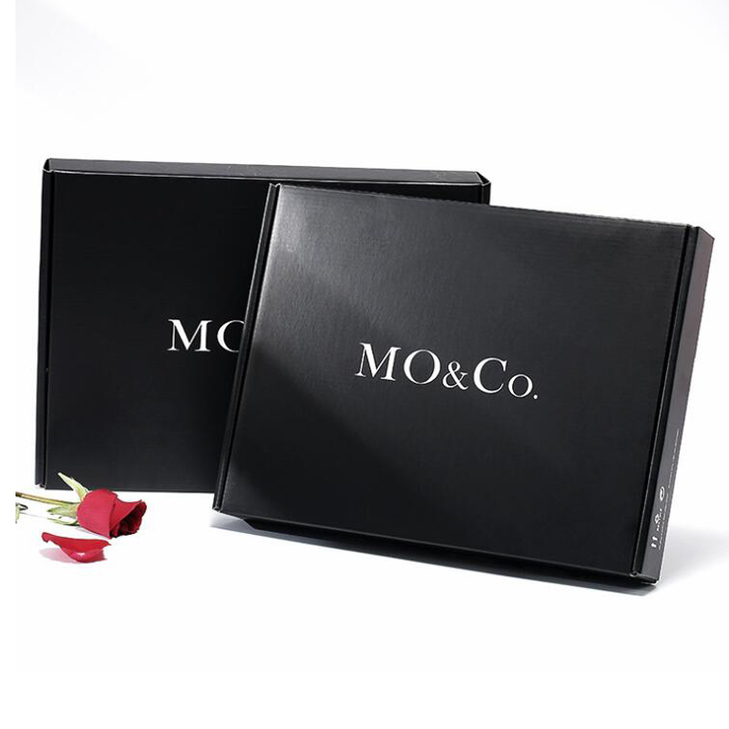 

100Pcs Custom High quality corrugated paper shipping mailer black boxes printed Dress Packaging And hair wigs gift box