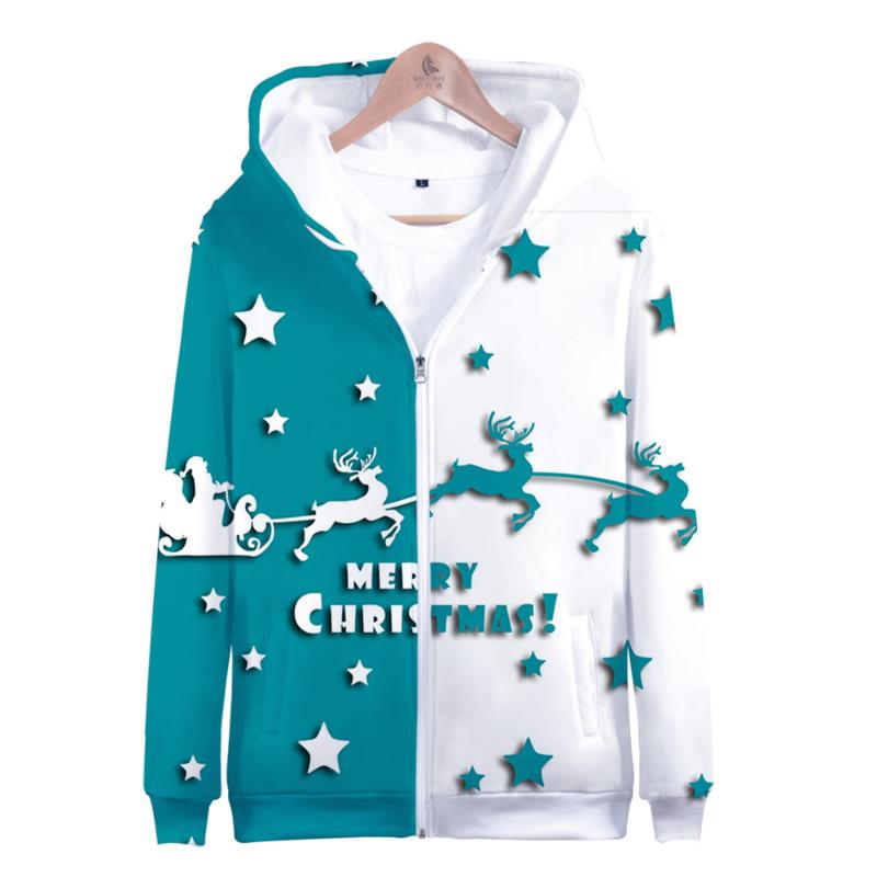 

Christmas Hoodie 3D Men Women Hoodies Zipper Sweatshirt Man Pocket Hoody Ladies Sweatshirts Streetwear, Beige