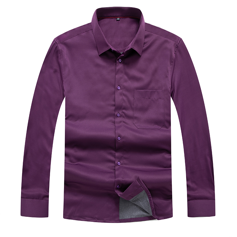 

2018 plus size 8xl 7xl 6xl Autumn and Winter thick plus cashmere warm Wool inner gallbladder shirt men long-sleeved men shirts