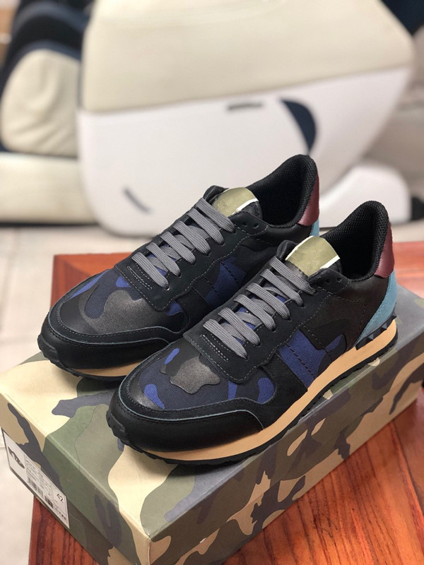 

Men studded genuine Leather Suede Shoes camouflage Star pattern Sneakers casual Rock runner fashion Trainers large 46, 06