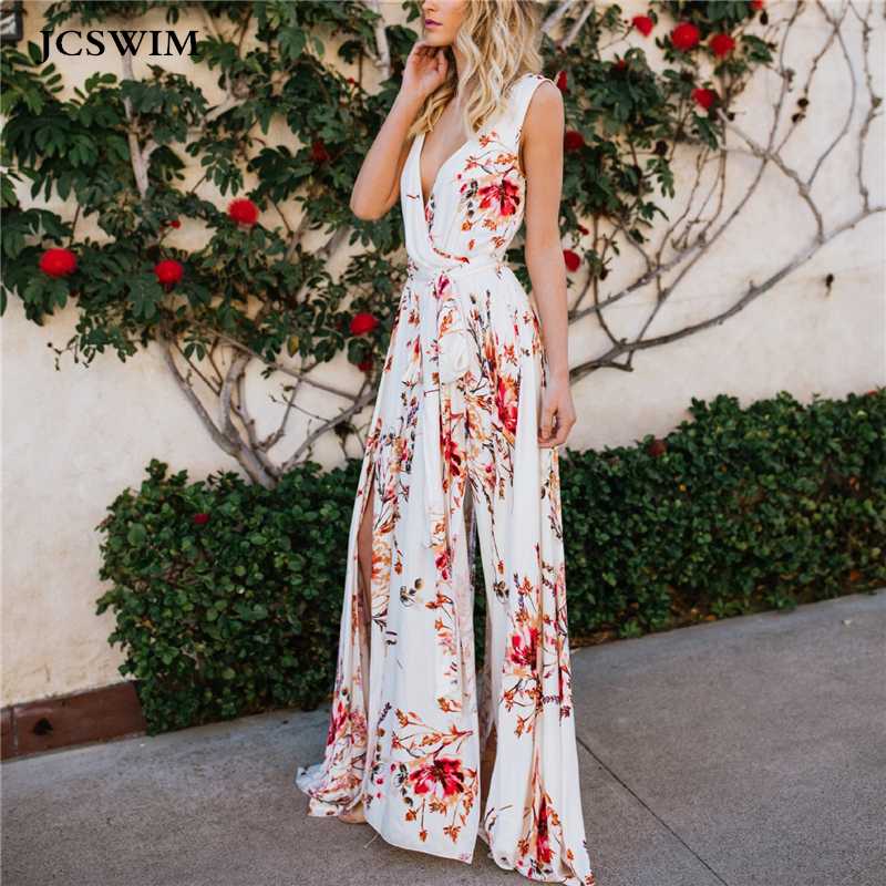 

JCSWIM Summer V Neck Chiffon Beach Dress Women 2020 Sexy Long Loose Swimsuit Dress Sexy Casual Bikini Bathing Suit Cover Up