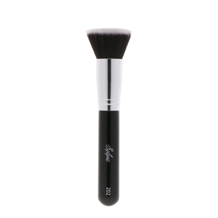 

New fiber wool flat head powder brush contour brush hot single makeup even powder foundation