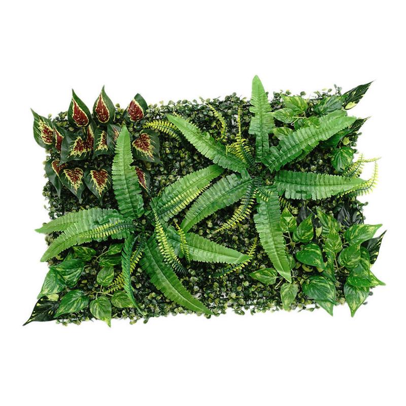 

1set Plastic Synthetic Plant Artificial Wall Flower Foliage Ornament Home Decoration For Photography Prop, Green