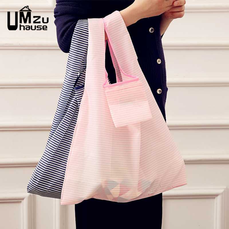 

Shopping Bags Portable Folding Handbag Storage Organizer Multifunctional Travel ECO Pouch Recyclable Home Organization Polyester