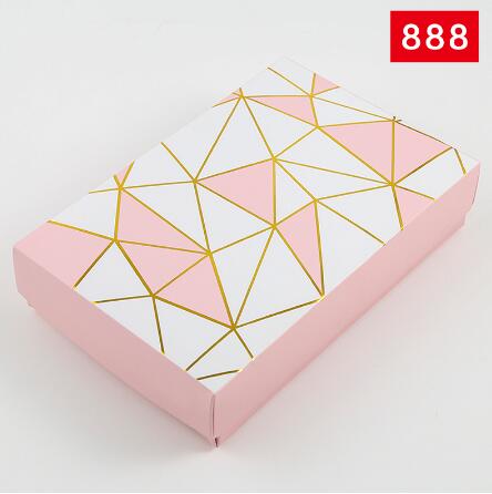 

10PCS 18x12x4cm Pink Paper Box Packaging with Cap Presents Carton Caixa Packaging for Panties Socks Towels Wear Gift Box