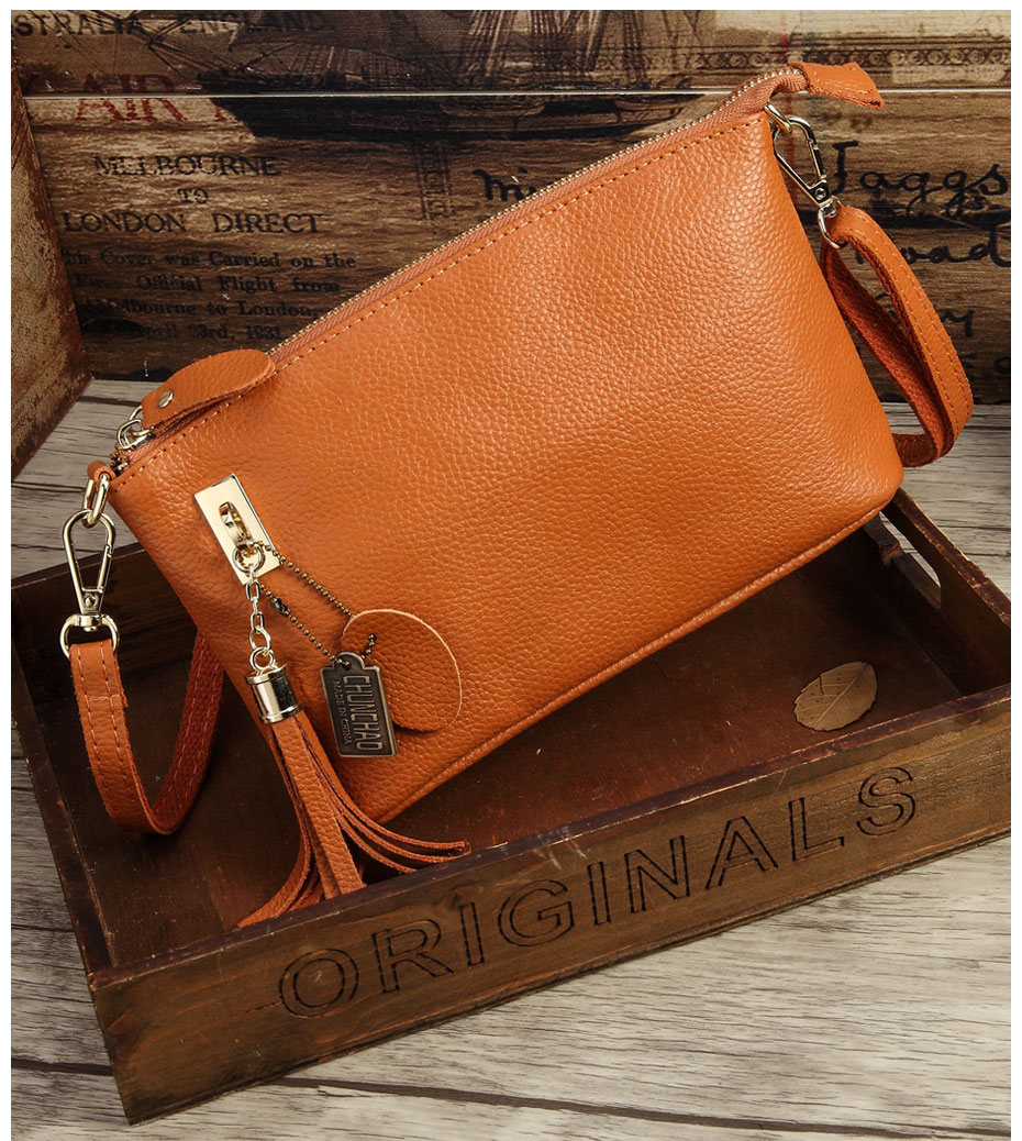 Cowhide PU Leather Women Messenger Bags Tassel Crossbody Bag Female Shoulder Bags For Women Clutch
