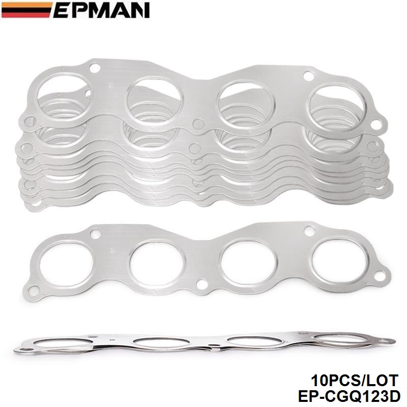 

EPMAN -10PCS/LOT 3 Layer Stainless Steel Exhaust Manifold Header Gasket For Honda Civic EP3 Type R EP-CGQ123D