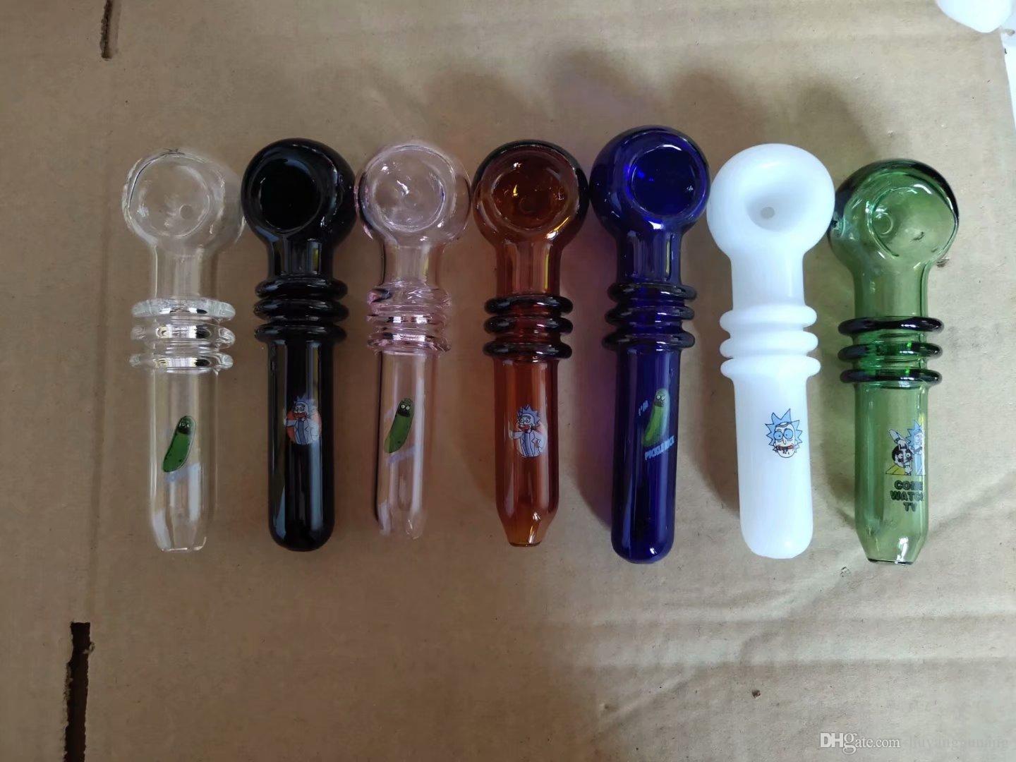 

Colored three-wheel printed glass pipe Wholesale Glass Hookah, Glass Water Pipe Fittings, Smoking ,Free Shippin
