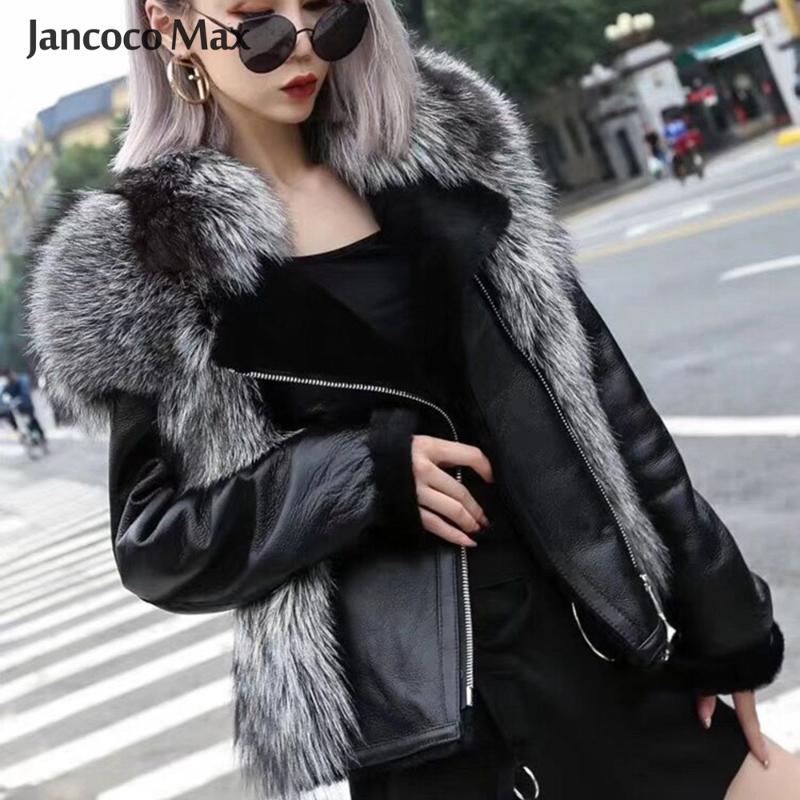 

Genuine Leather Jacket Women' Natural Silver Fur Coat Raccoon Fur Outerwear Fashion Winter S7654, Natural raccoon