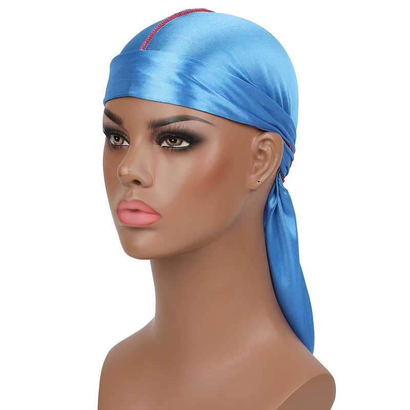 

Men Women Outdoor Bandana Turban Solid Color Silky Hip Hop Headwear Headband Pirate Hats Caps Hair Accessories, Mark color number