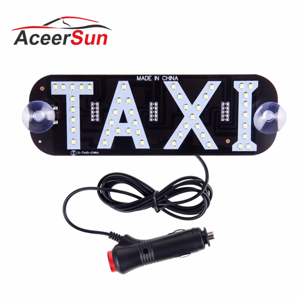 

Aceersun LED Taxi signal light Super bright Car environment light letter TAXI With switch 2835 SMD Chip DC 12v Suction cup